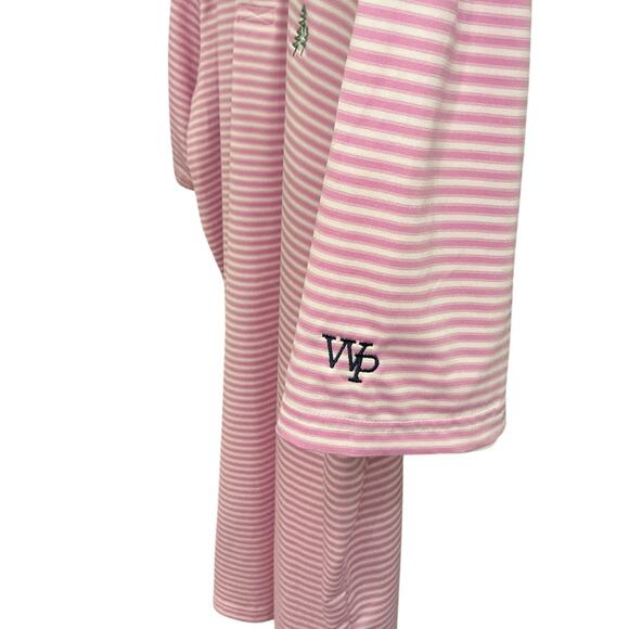 Holderness & Bourne The Maxwell Striped Pink & White VP Golf Polo XL - Picture 3 of 5